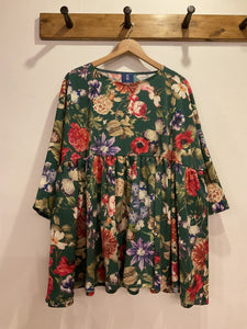 Wool Floral Helga Top - Green