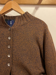 Flecky Wool Cardigan - Brown & Blue