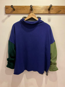 Block Colour Funnel Neck Reversible Jumper