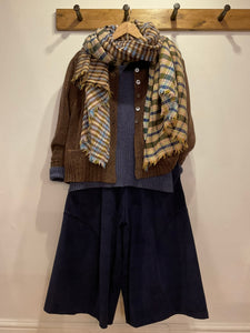 Flecky Wool Cardigan - Brown & Blue