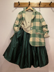 Petra Wool Check Jacket - Cream & Green