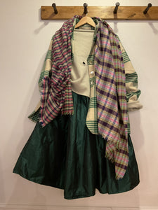 Petra Wool Check Jacket - Cream & Green