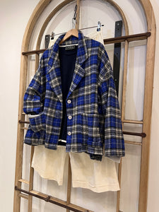 KARI XXIX Wool Blanket Check Boxy Jacket