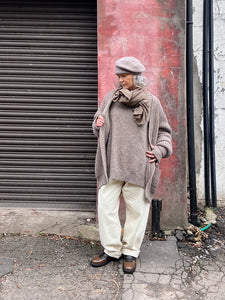 YNK080 Crew Neck Oversized Jumper - Brown