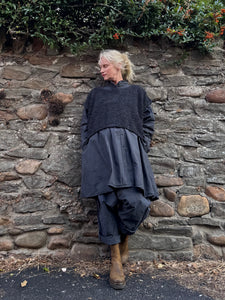 Jewerist Frill Neck Crunchy Cotton Shirt - Satt