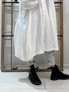 354 0913 Linen Oversized Shirt - White